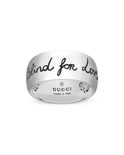 Gucci Sterling Silver Blind for Love Engraved Ring .